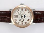 A.Lange Sohne Langematik Perpetual 310.032 Stainless Steel with 18k Gold Bezel White Dial Watch