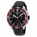Alpina Seastrong Diver 300 Big Date Chronograph Black Dial Black Leather Men's Watch AL-372LBBRG4V6