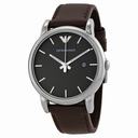 Armani Brown Dial Steel Case Brown Leather Strap Men's Watch AR1729