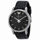 Armani Classic Black Dial Black Leather Strap Men's Watch AR1692