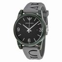 Armani Classic Black Dial Grey Silicone Men's Watch AR1067