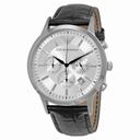 Armani Classic Chronograph Silver Dial Black Leather Men's Watch AR2432