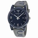 Armani Classic Navy Blue Dial Grey Silicone Men's Watch AR1065