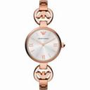 Armani Classic Silver Dial Ladies Rose Gold Tone Dress Watch