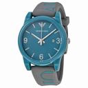 Armani Classic Turquoise Dial Grey Silicone Men's Watch AR1066