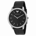 Armani Retro Black Dial Black Leather Strap Men's Watch AR1741