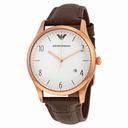 Armani White Dial Brown Leather Men's Watch AR1915