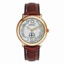 Audemars Piguet Jules Audemars Silver Dil 18kt Rose Gold Brown Leather Men's Watch 15056OROOA088CR01