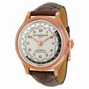Baume and Mercier Capeland Worldtimer Beige Dial 18kt Rose Gold Brown Allgator Leather Men's Watch 10107