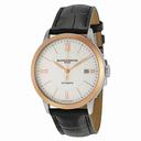 Baume and Mercier Classima Automatic Silver Dial Black Leather Men's Watch 10216