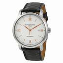 Baume and Mercier Classima Silver Dial Black Leather Automatic Men's Watch 10075