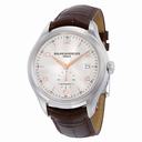 Baume and Mercier Clifton Automatic Silver-Sun Dial Brown Leather Men's Watch 10054