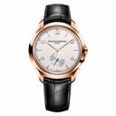 Baume and Mercier Clifton Silver Dial 18kt Rose Gold Black Alligator Leather Men's Watch 10060