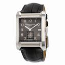 Baume and Mercier Hampton Milleis Black Dial Leather Men's Watch 10027