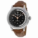 Baume and Mercier Worldtimer Automatic Black Dial Brown Leather Men's Watch MOA10134