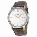Baume et Mercier Classima Silver Dial Brown Leather Strap Men's 42mm Watch 10144
