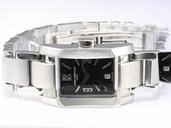 Baume Mercier Hampton Milleis 8478 Square Stainless Steel Case Black Dial Watch