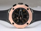 Baume Mercier Riviera XXL 8711 PVD Bezel Black Dial Black Rubber Strap Watch
