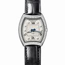 Bedat No. 3 Silver Diamond Dial Black Leather Strap Ladies Watch 305.020.109