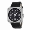 Bell and Ross Aviation Automatic Black Dial Black Leather Men's Watch BRS92-BL-ST