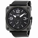 Bell and Ross Aviation Black Dial Black Ceramic Case Unisex Watch BRS-BLK-CER-RUBB