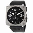 Bell and Ross Aviation Black Dial Black Rubber Men's Watch BRS-BL-ST-SRB