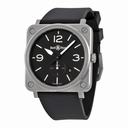 Bell and Ross Aviation Black Dial Black Rubber Strap Men's Watch BLRBRS-BLC-ST