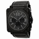 Bell and Ross Aviation Black Phantom Dial Carbon Fiber Rubber Men's Watch BR0194-CA-FIBER-PH