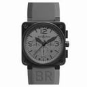 Bell and Ross Aviation Commando Chronograph Grey Dial Rubber Automatic Men's Watch BR01-94COMMANDO