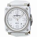 Bell and Ross Aviation Mother of Pearl White Ceramic Men's Watch BR0392-WHT-CER