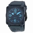 Bell and Ross Black Dial Automatic Blue Rubber Men's Watch BR0392-CREAM-BLUE