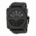 Bell and Ross Compass Black Dial and Black Rubber Strap Men's Watch BR01-92-COMCARBN