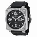 Bell and Ross Grande Date Black Dial Black Rubber Men's Watch BR0196-BL-ST