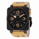 Bell and Ross Heritage Black Dial Tan Leather Strap Men's Watch BR01-92-HERITAGE