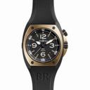 Bell and Ross Marine Black Dial 18kt Pink Gold and Black PVD Steel Rubber Men's Watch BR02-PNKGLD-CA