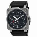 Bell and Ross Officer Automatic Black Dial Black Leather Men's Watch BR0397-BL-SI-SCA