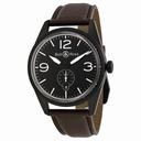 Bell and Ross Vintage Automatic Black Dial Black Dial Brown Leather Men's Watch RBRV123-BL-CA-SCA