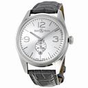 Bell and Ross Vintage Officer Silver Dial Grey Alligator Strap Automatic Men's Watch BR123-OFFICER-SIL