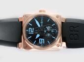 Bell Ross BR01-92 BR01-92-BD-B-V-27 42x42mm Black Crocodile Leather Strap Black Dial Watch