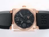 Bell Ross BR01-92 BR01-92-BD-B-V-27 46x46mm Black Dial Rose Gold Case Watch