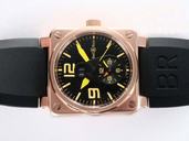 Bell Ross BR01-92 BR01-92-BD-B-V-27 Black Dial Rose Gold Case 46x46mm Watch