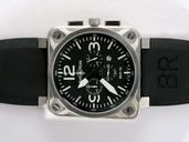Bell Ross BR01-92 BR01-92 Black Dial Rubber 38x38mm Midsize Stainless Steel Case Watch