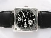 Bell Ross BR01-92 BR01-92 Stainless Steel Bezel Black Crocodile Leather Strap Watch