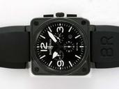 Bell Ross BR01-94 Chronograph BR01-94 Black Midsize Quartz Chronograph Square Watch