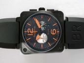 Bell Ross BR01-94 Chronograph BR01-94 Black Square Black Rubber Strap Black Dial Watch