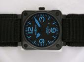 Bell Ross BR01-94 Limited editions BR01-92 Blue 42x42mm Black Nylon Strap Black Dial Watch