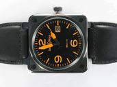 Bell Ross BR01-94 Limited editions BR01-92 Orange Leather Black Dial Square Watch