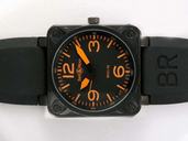Bell Ross BR01-94 Limited editions BR01-92 Orange Rubber Midsize Black Rubber Strap Square Watch