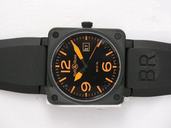 Bell Ross BR01-94 Limited editions BR01-92 Orange Square Black Rubber Strap Black Dial Watch