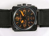 Bell Ross BR01-94 Limited editions BR01-94 Orange Black Dial PVD Bezel Quartz Chronograph Watch